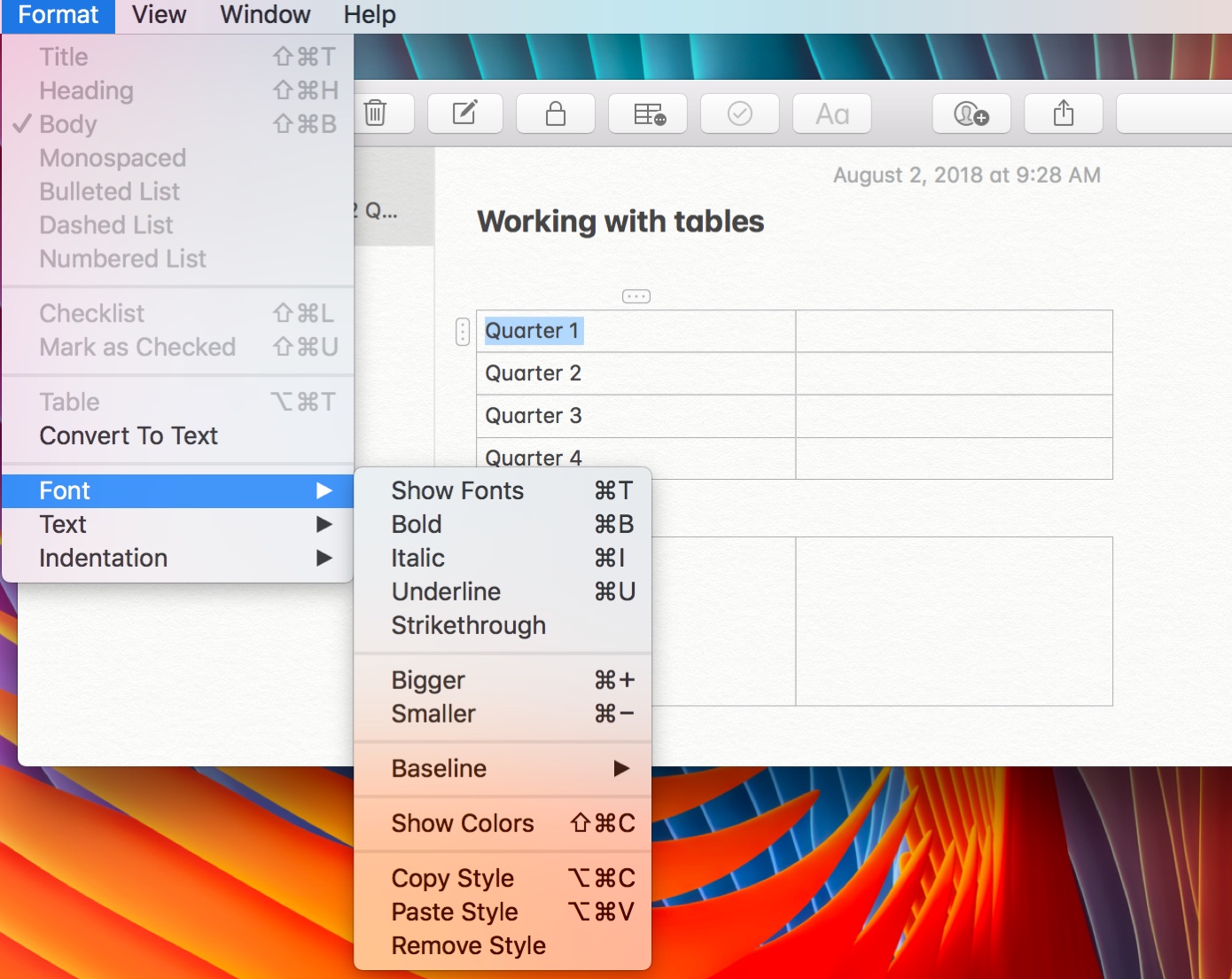 Make Table In Notes App Mac